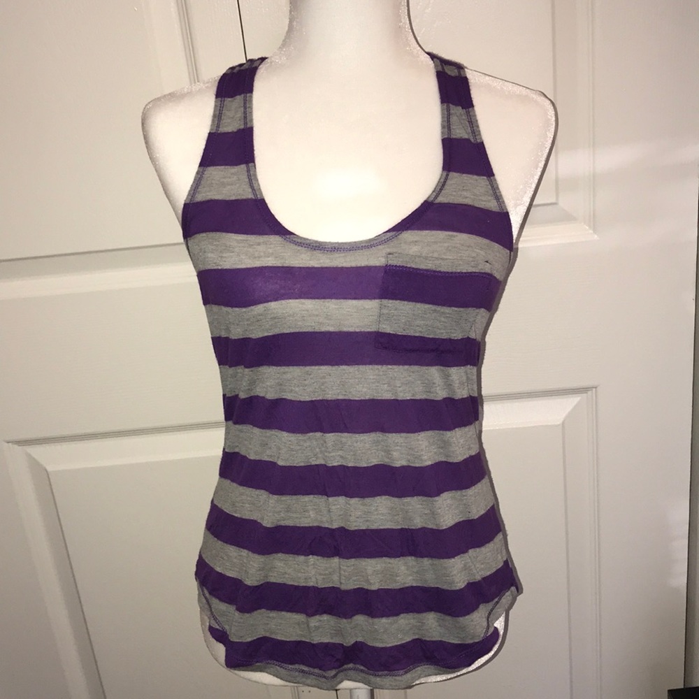 Grey & Purple Relaxed Tank